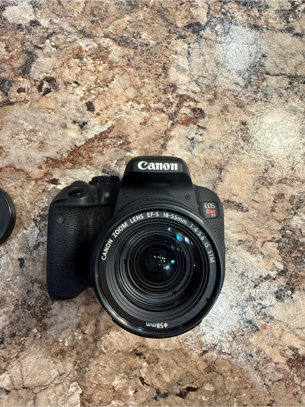 Canon EOS Rebel T7i DSLR Camera in Black with Canon 18-55mm Lens